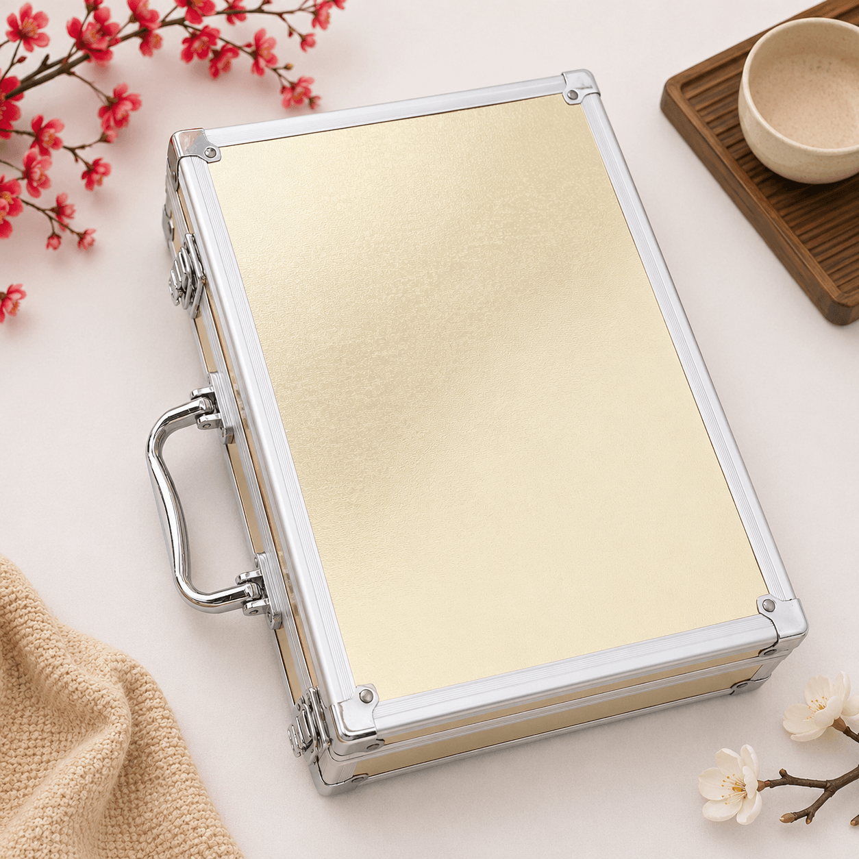 Mahjong Set Case (Gold Alluminium)